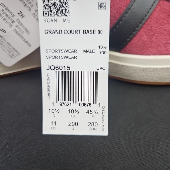 Adidas Grand Court‎ Base 00 Men\'s size 11 Burgundy Suede Causal Shoes JQ6015